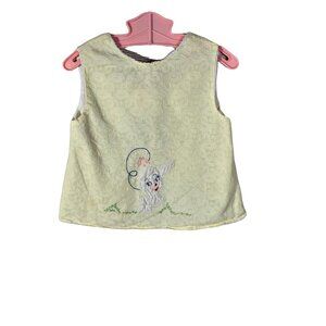 Vintage Whimsy Puppy Embroidered Open Back Top